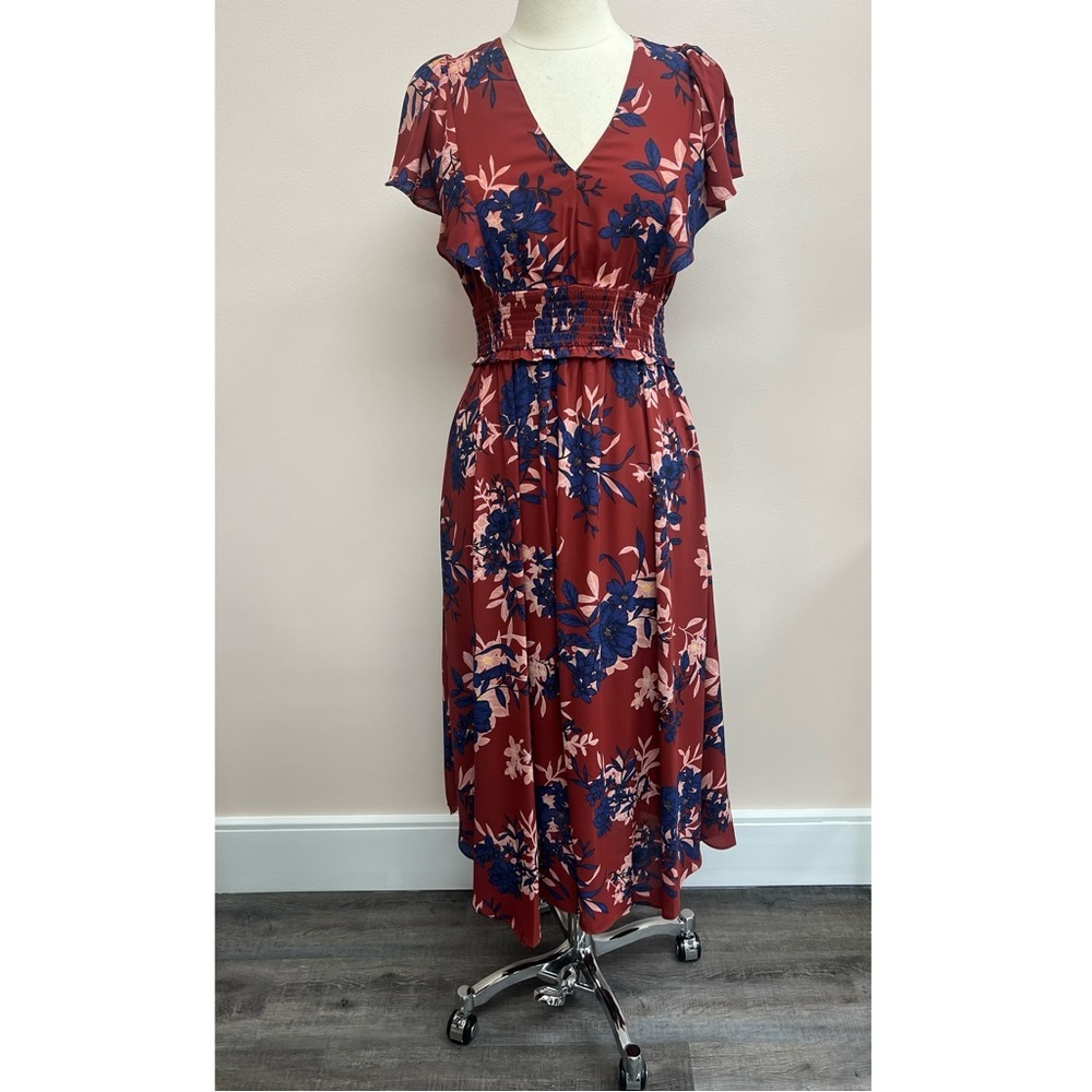 BCBGMAXAZRIA Midi Dress in Rosewood
